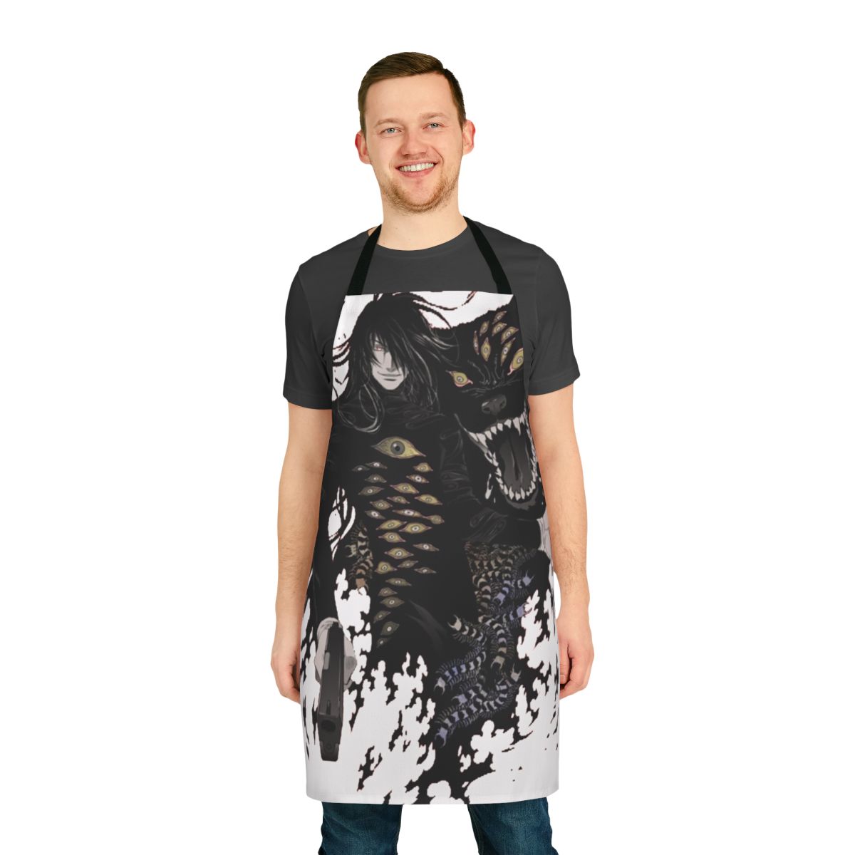 Hellsing-Inspired Gothic Horror Apron with Alucard, Vampire, and Blood Imagery