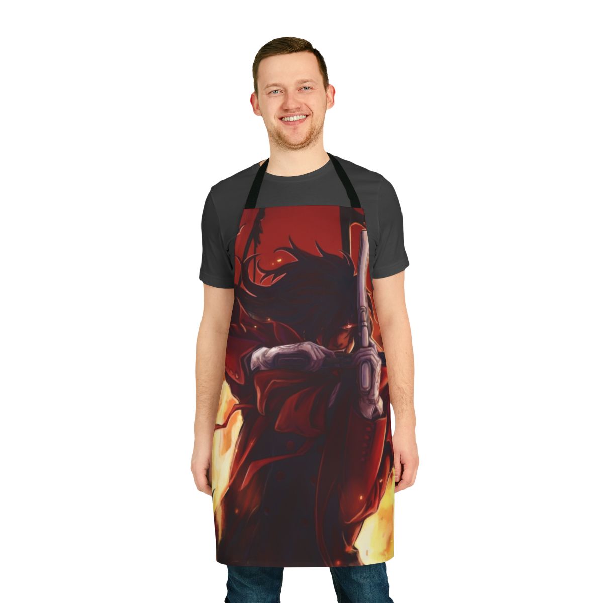 Hellsing-inspired vampire apron featuring Alucard and other characters