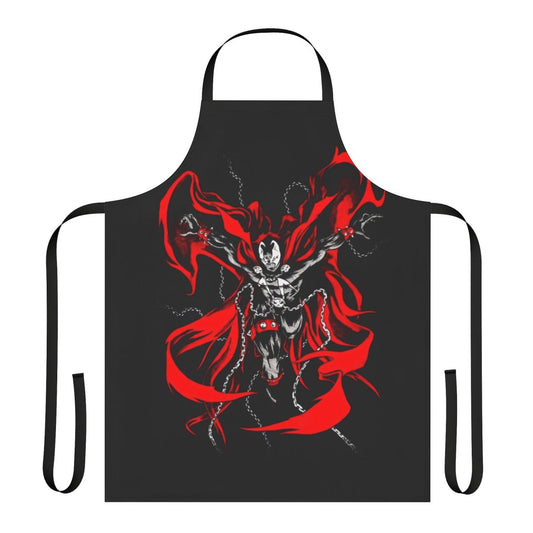 Hellspawn-inspired comic book apron with dark, supernatural imagery