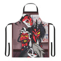 Helluva Boss Inspired Crew Apron featuring characters Blitzo, Moxxie, Millie, and Loona