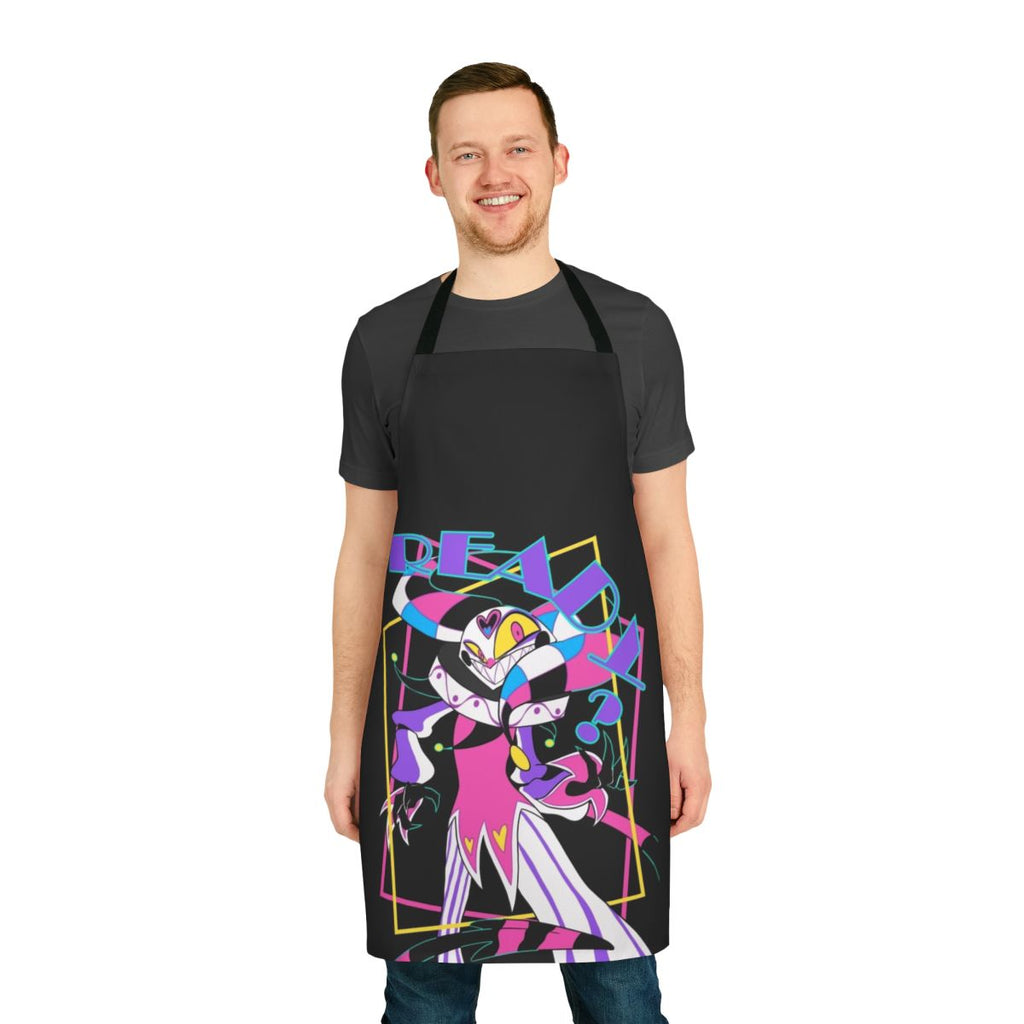 Helluva Boss inspired apron with "Ready for a Good Time" design
