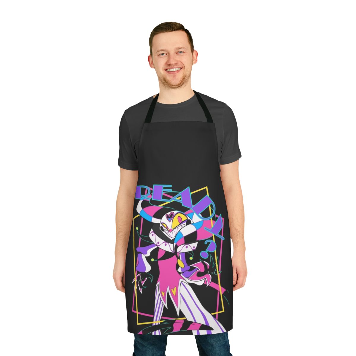 Helluva Boss inspired apron with "Ready for a Good Time" design