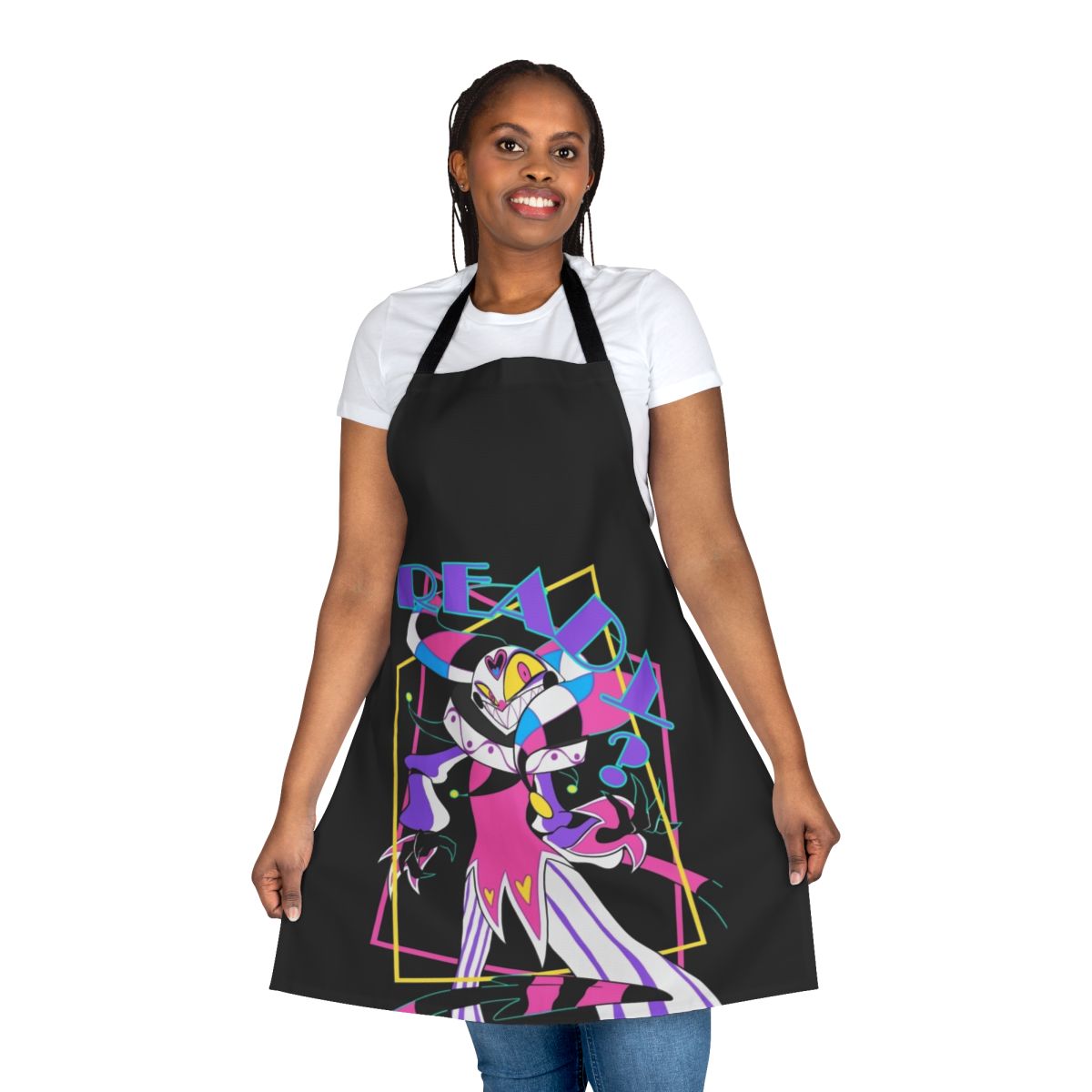 Helluva Boss inspired apron with "Ready for a Good Time" design