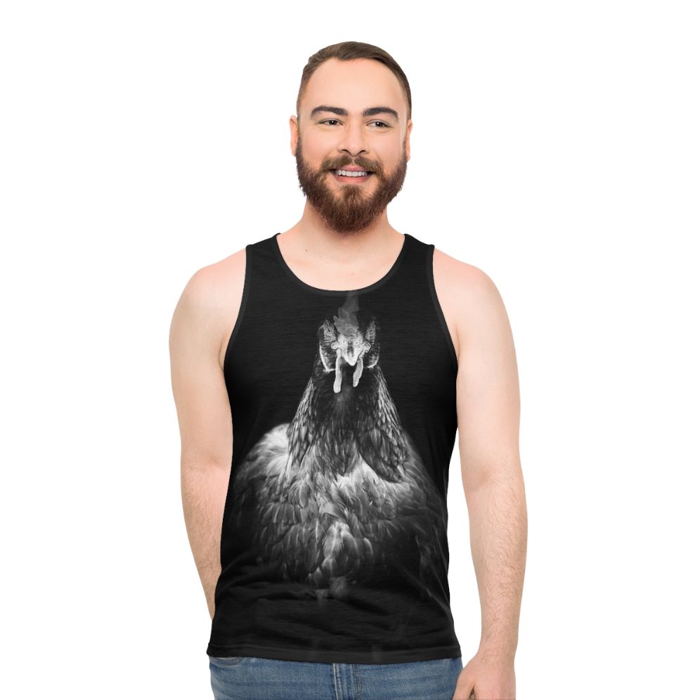 Hentensity Unisex Tank Top with Chicken, Rooster, and Bird Graphic Design