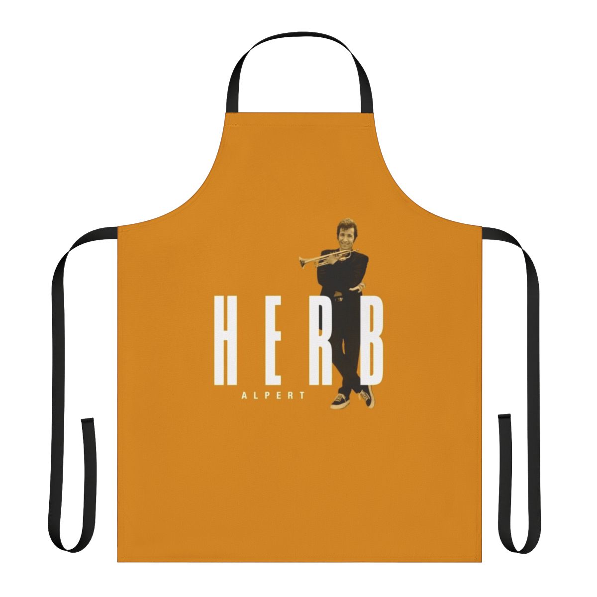 Herb Alpert-inspired jazz music kitchen apron