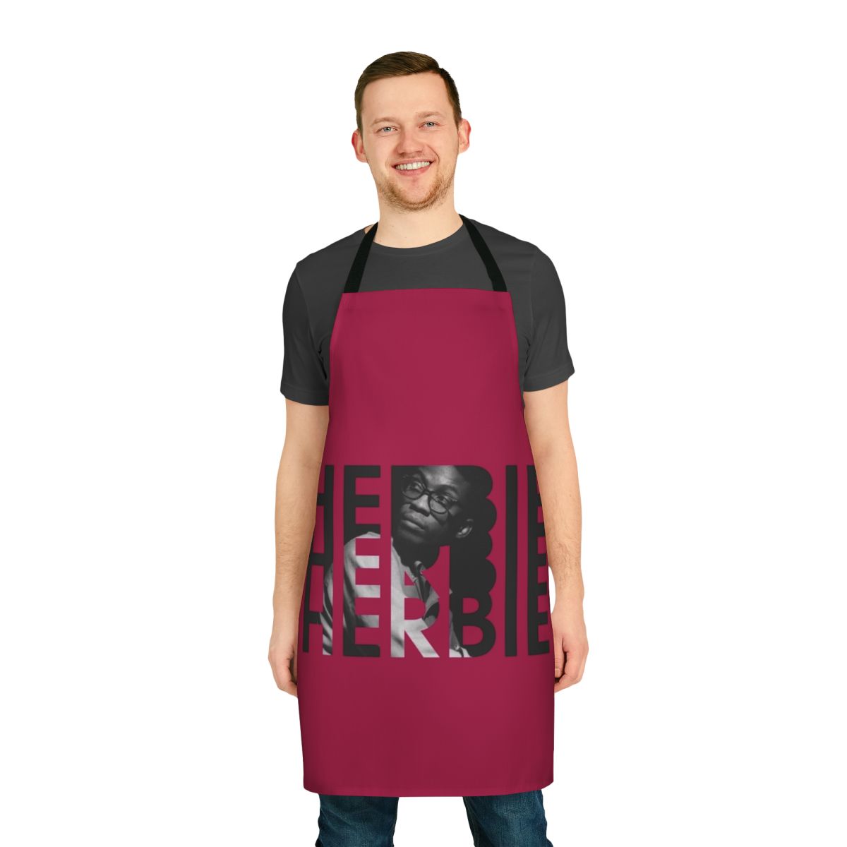 Herbie Hancock inspired apron featuring jazz music and piano elements