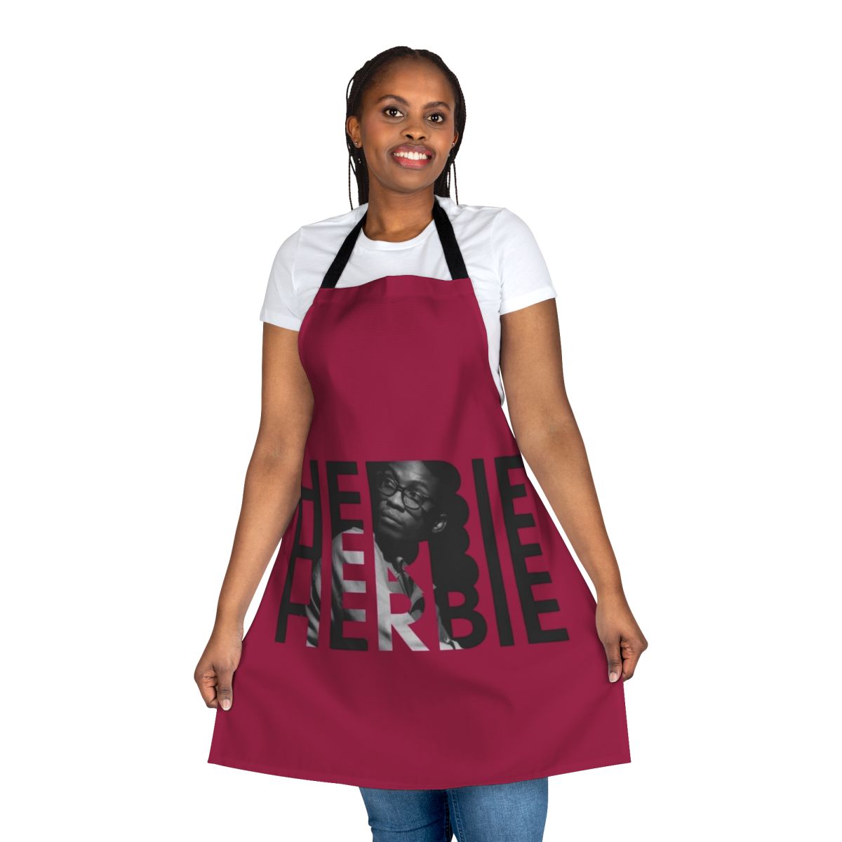 Herbie Hancock inspired apron featuring jazz music and piano elements