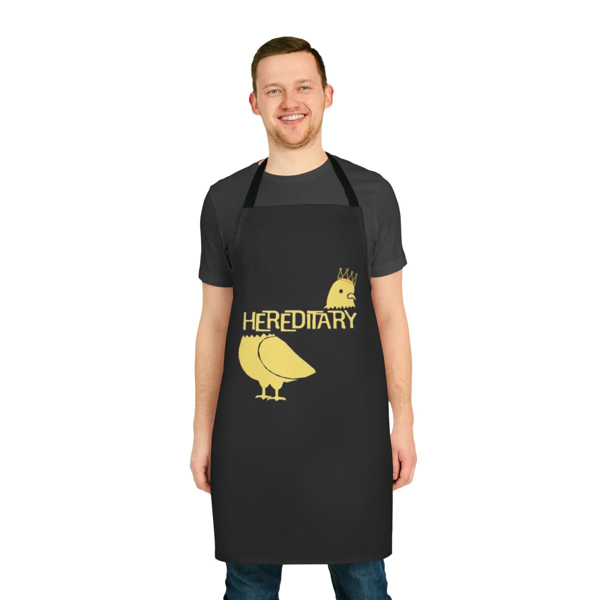 Hereditary-themed apron featuring a dark, artistic design