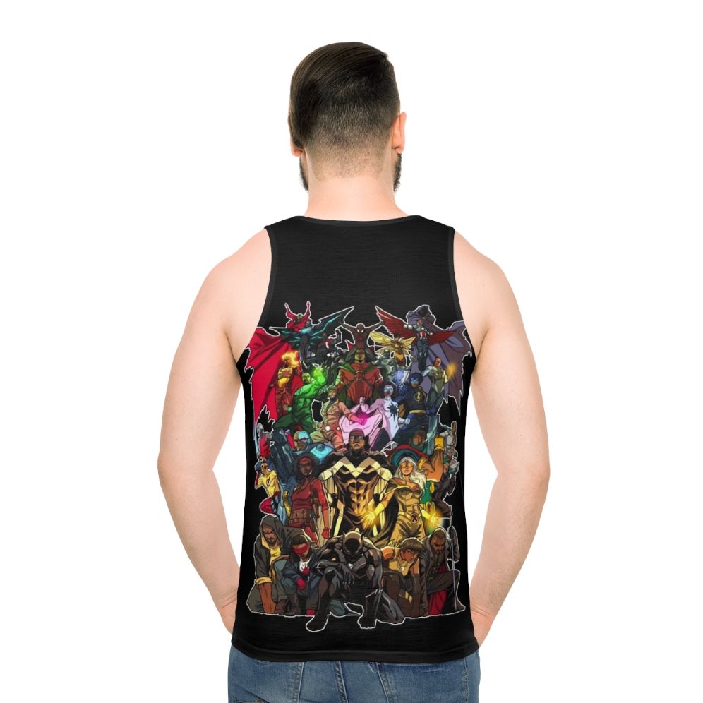 Unisex tank top featuring a graphic design celebrating heroes of color