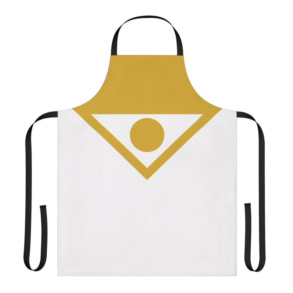 Apollo-inspired apron featuring a bold, superhero-themed design