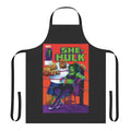 Heroic apron cover featuring a big green monster design