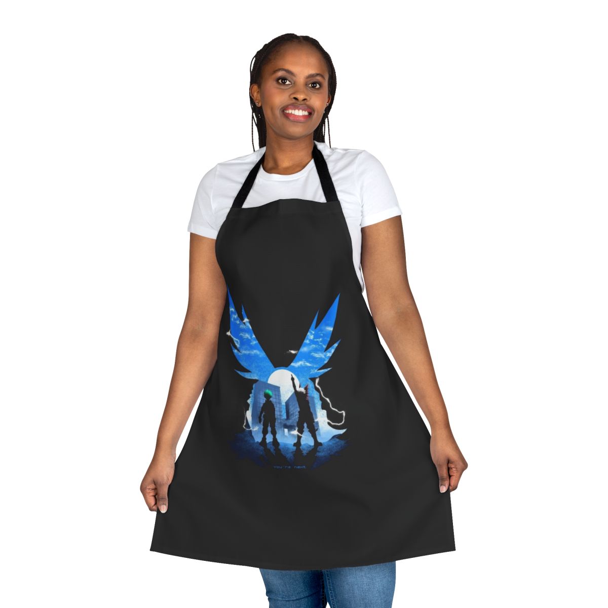Stylish apron featuring popular anime and manga characters from "My Hero Academia"