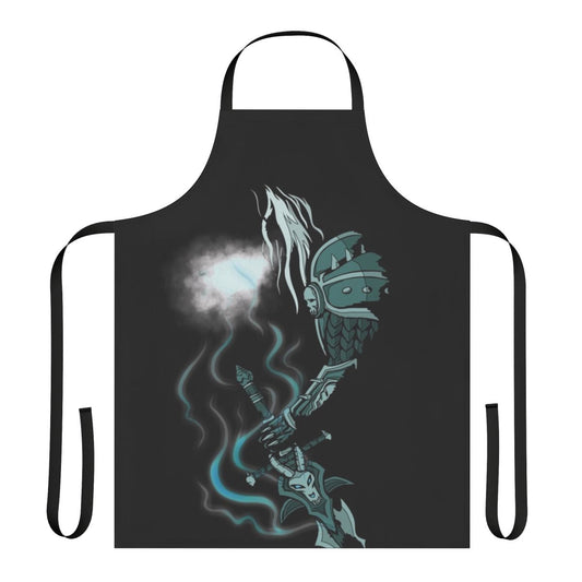 Death Knight inspired apron with Frostmourne sword and Lich King imagery