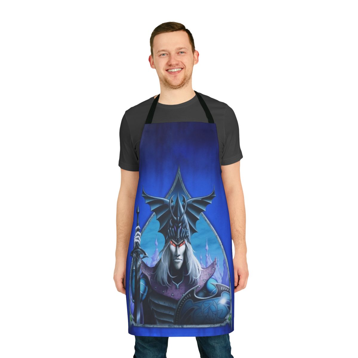Heroic fantasy apron featuring art inspired by the Elric at the End of Time saga
