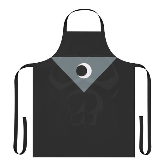 Midnighter-themed superhero apron featuring a bold black and white design