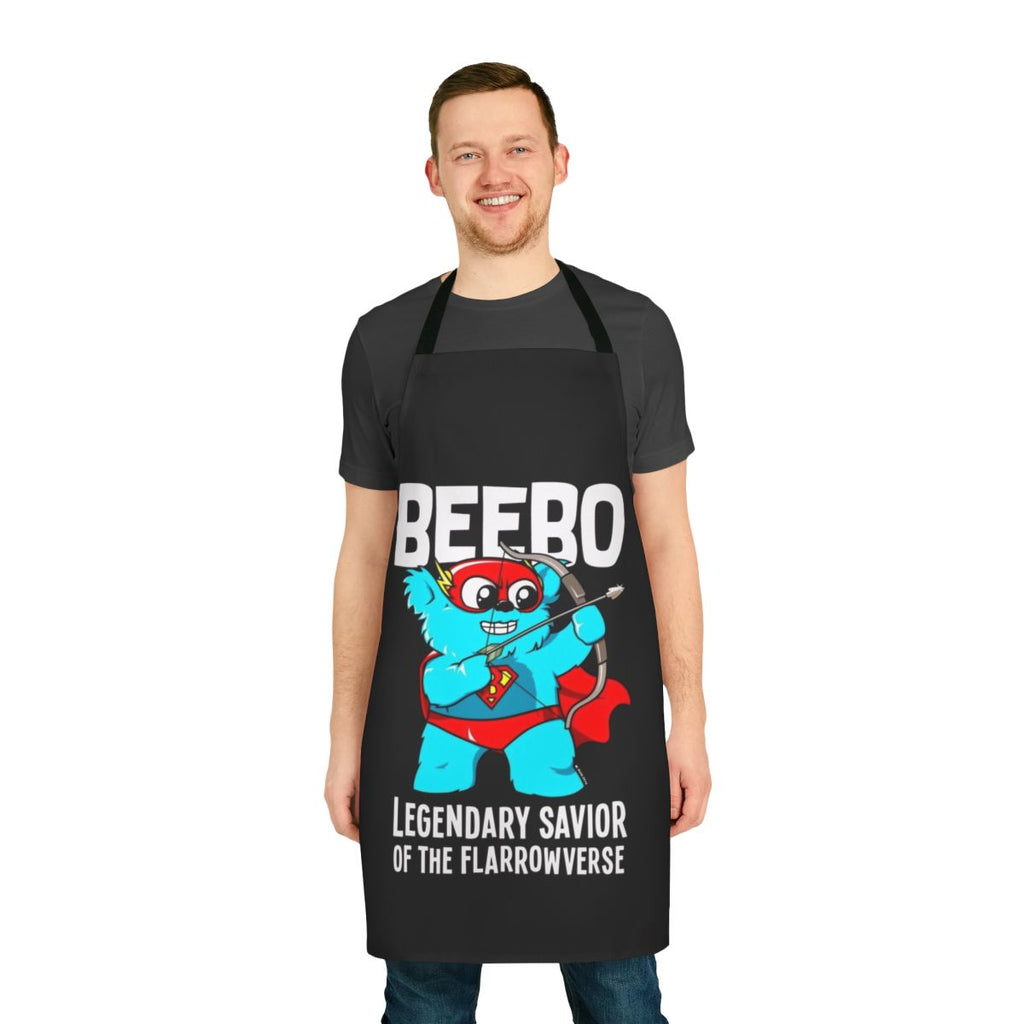 Superhero-themed apron with cape design