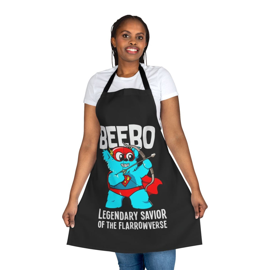 Superhero-themed apron with cape design