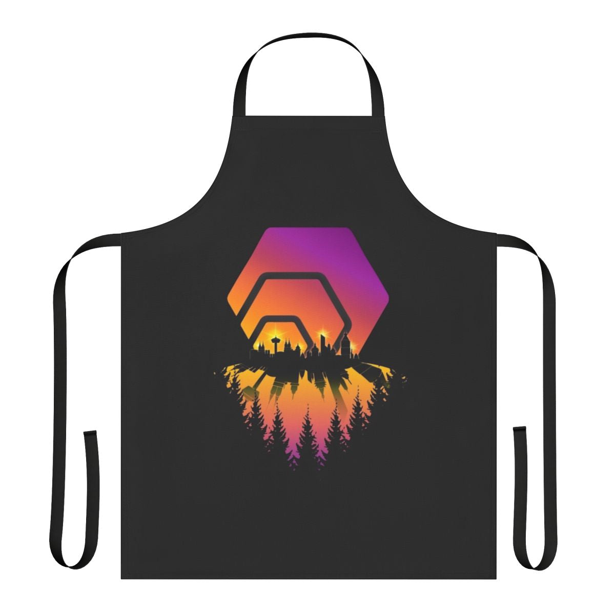 Hexagon-Inspired City Skyline Apron