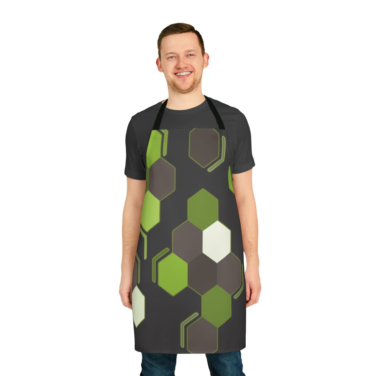 Apron with a hexagonal scales pattern inspired by the Pokémon Zygarde from the XYZ series