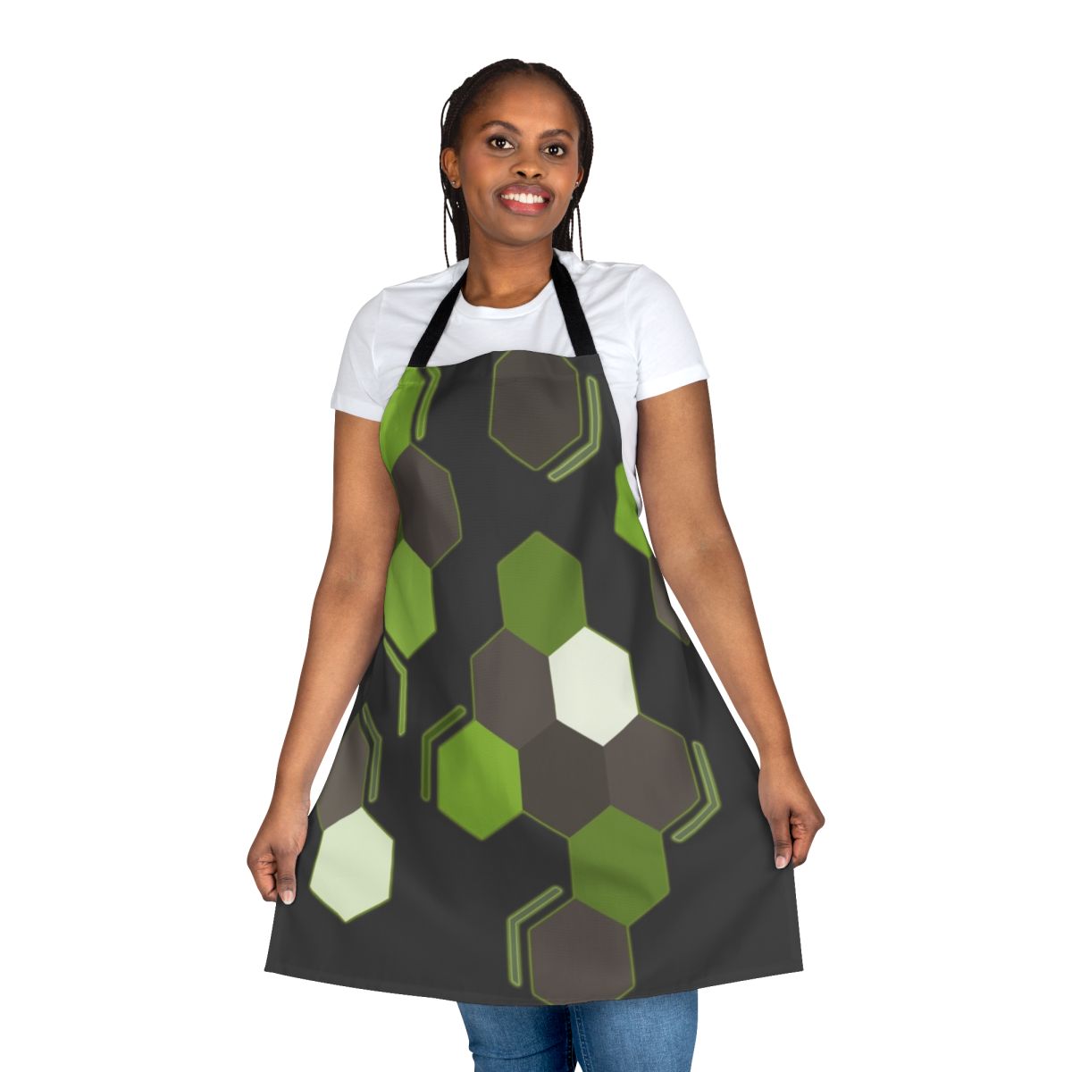 Apron with a hexagonal scales pattern inspired by the Pokémon Zygarde from the XYZ series