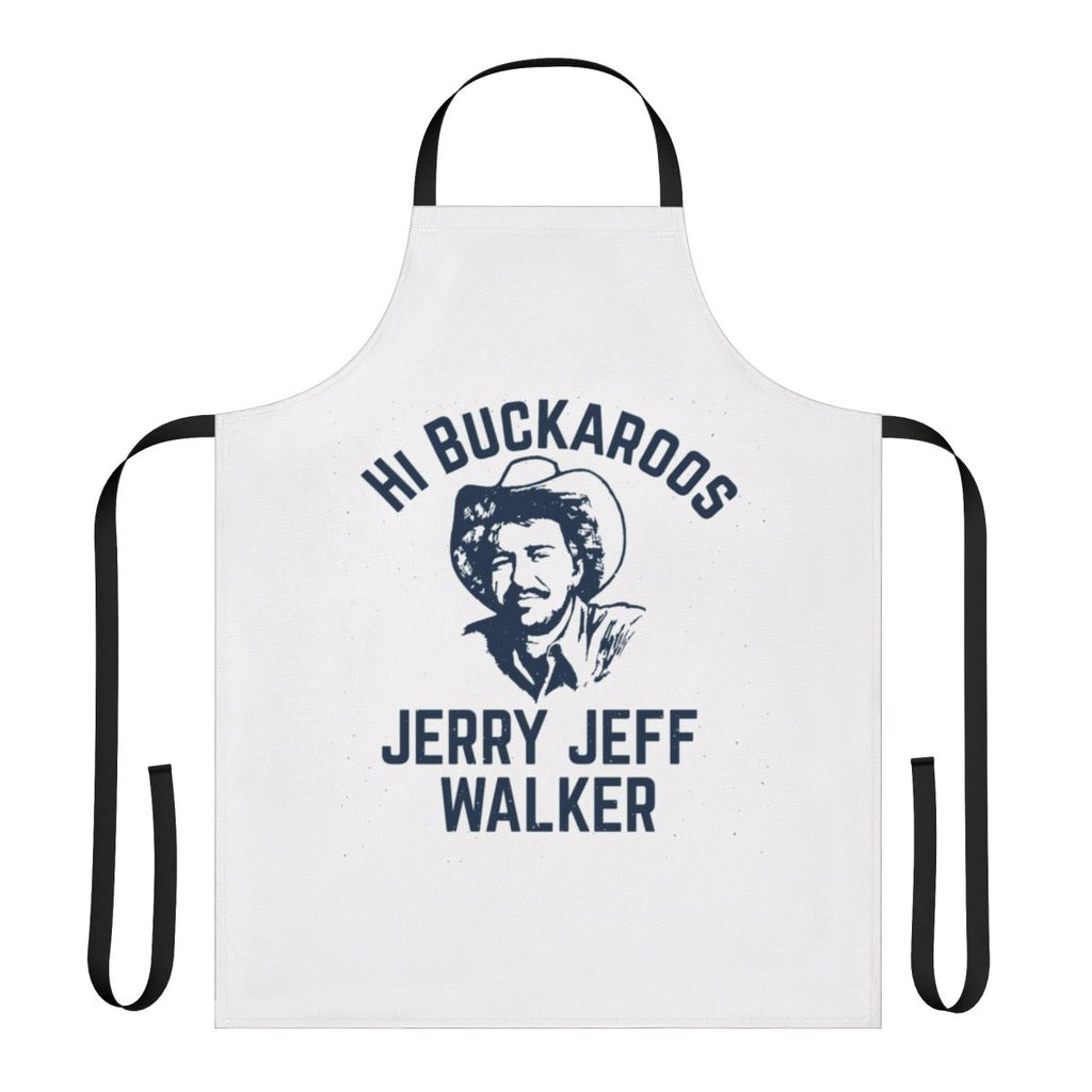 Apron featuring a graphic design inspired by country music legend Jerry Jeff Walker