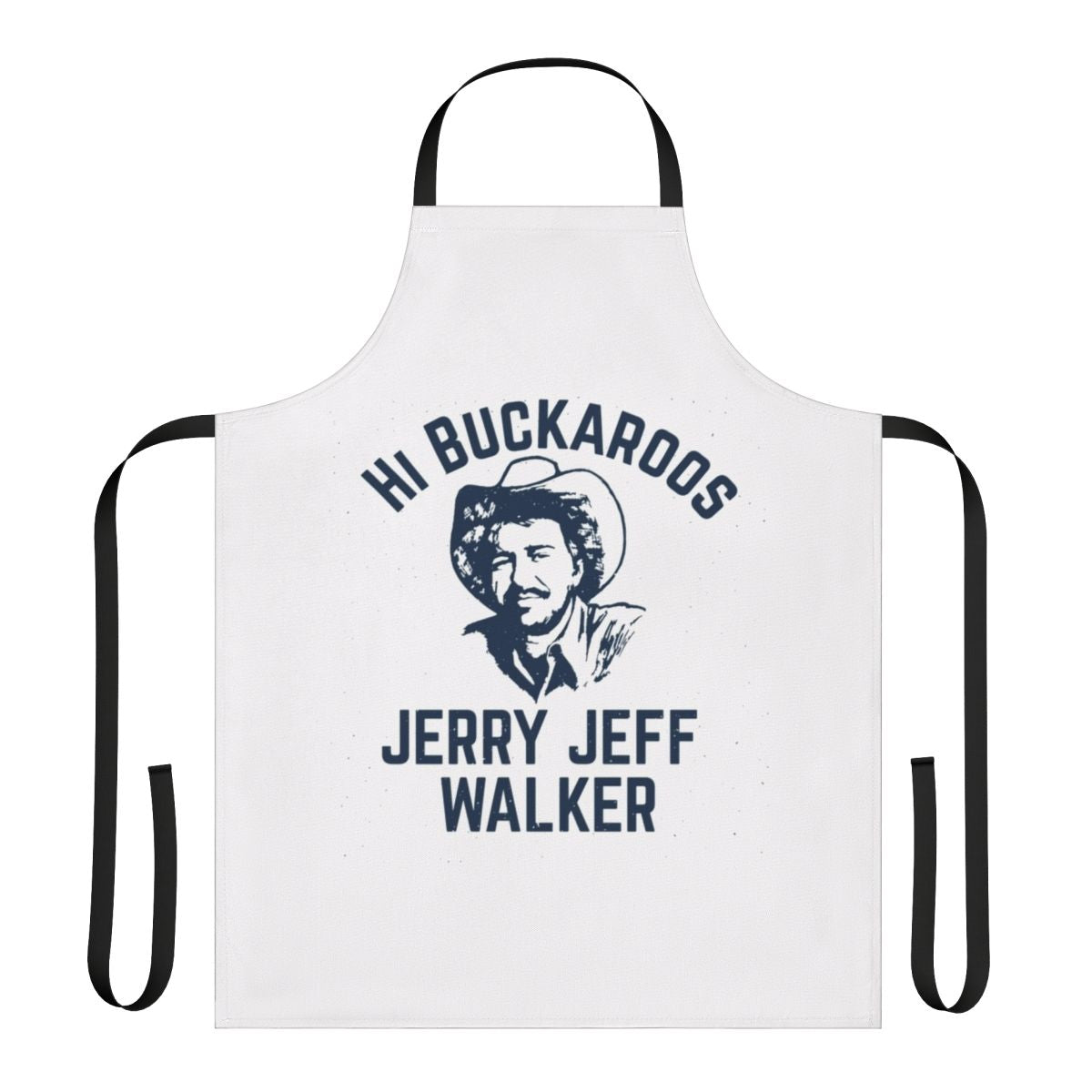 Apron featuring a graphic design inspired by country music legend Jerry Jeff Walker
