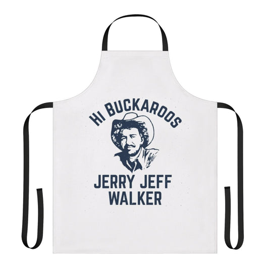 Apron featuring a graphic design inspired by country music legend Jerry Jeff Walker