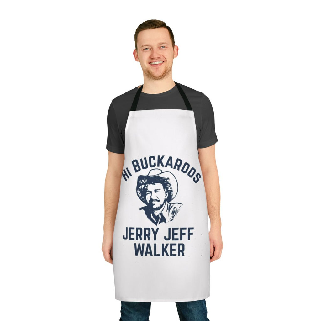 Apron featuring a graphic design inspired by country music legend Jerry Jeff Walker