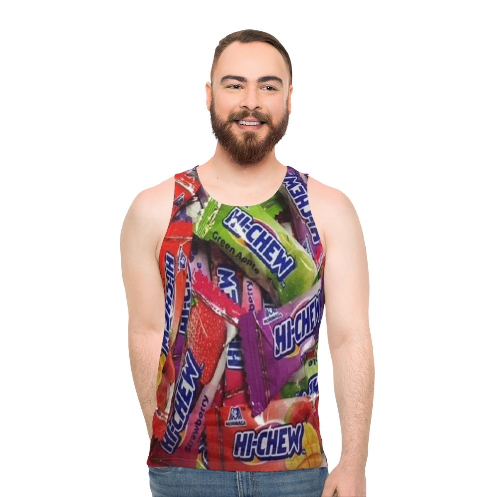 Hi Chew candy-themed unisex tank top