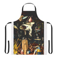 Hieronymus Bosch-inspired apron featuring elements from the iconic 'Garden of Earthly Delights' painting