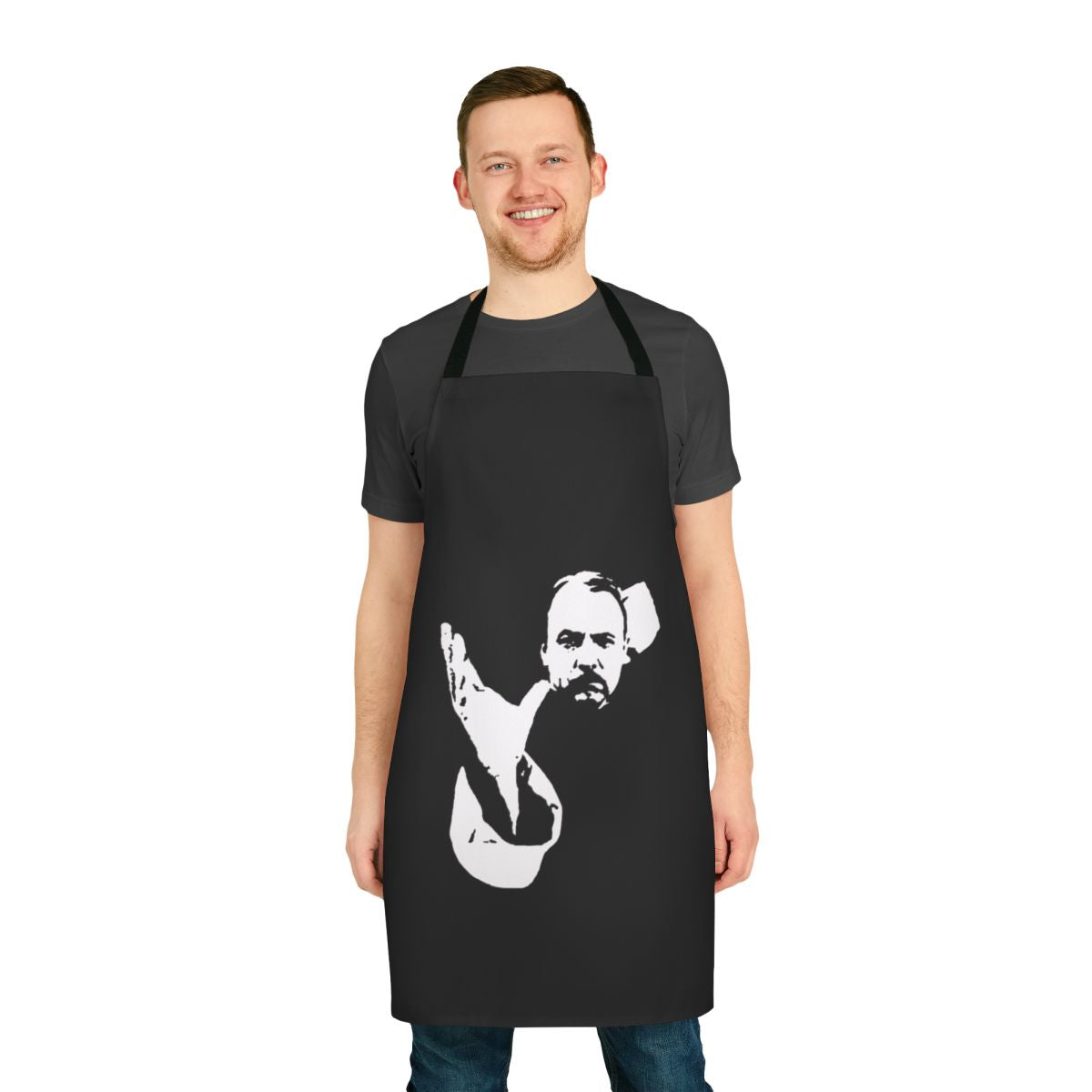 Tropical island-themed apron inspired by the character Higgins from the TV series Magnum P.I.