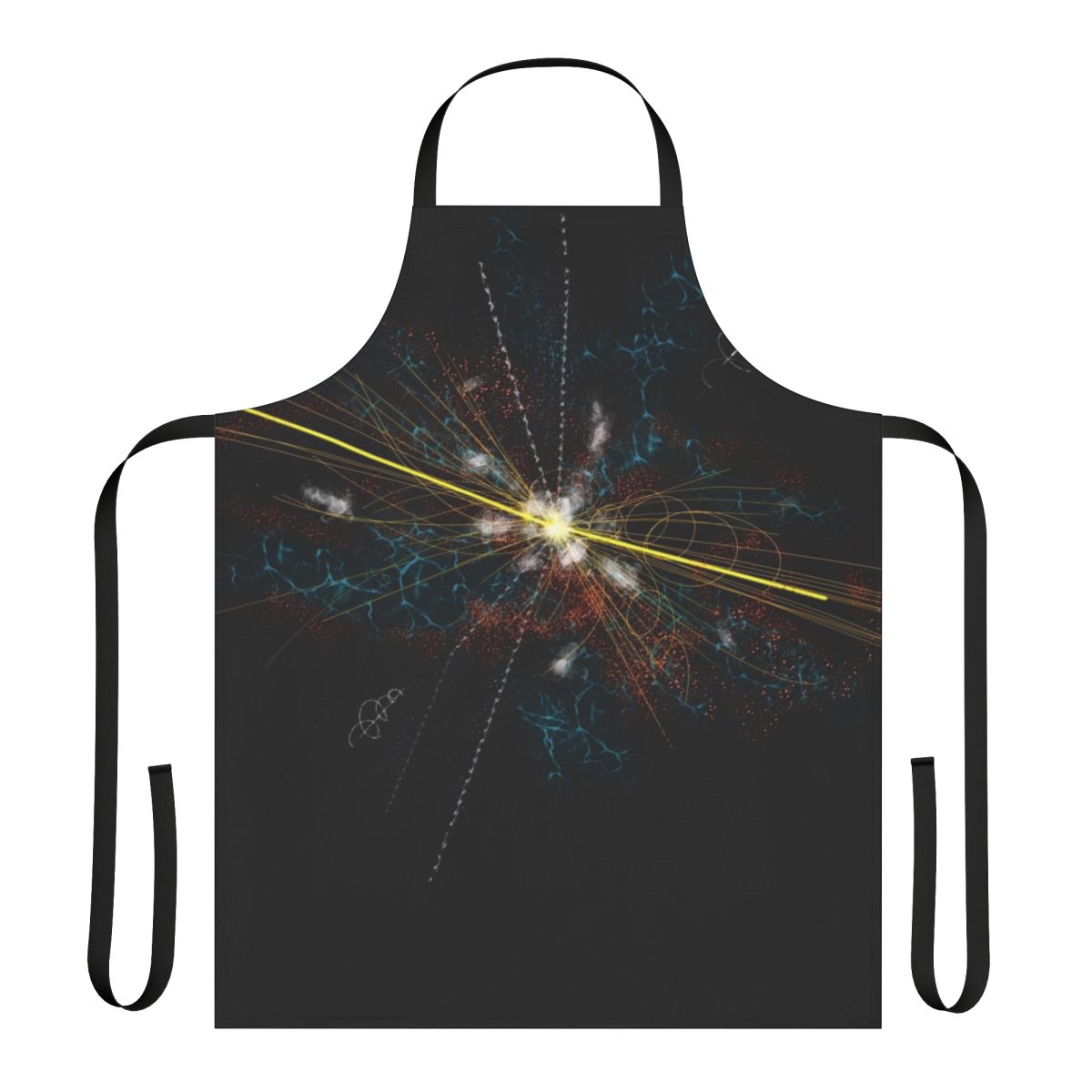 Higgs boson themed apron featuring quantum mechanics and physics design
