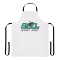 Athlete wearing 800m sprint apron on a track and field course