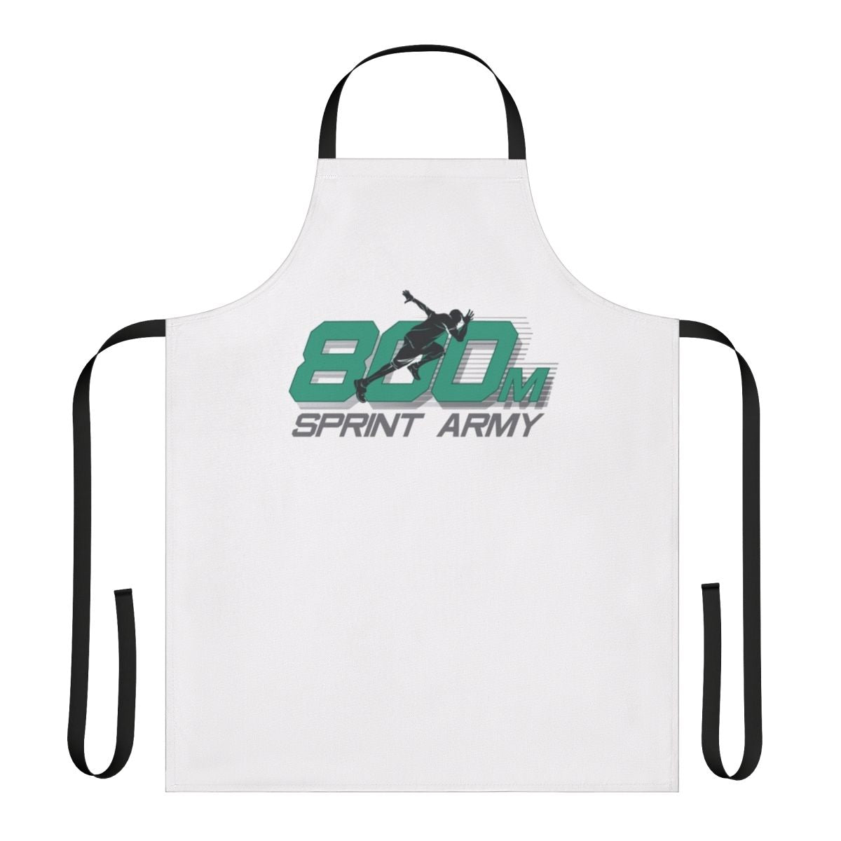Athlete wearing 800m sprint apron on a track and field course
