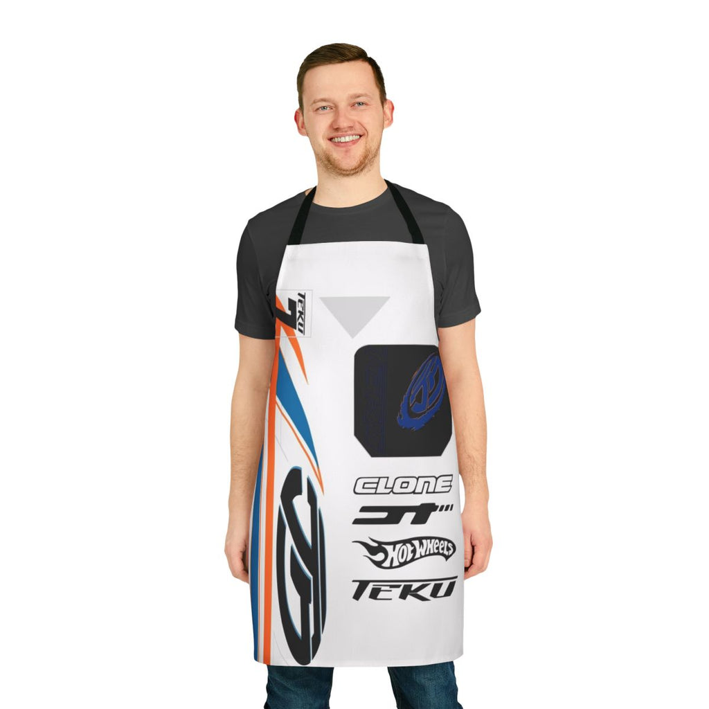 High-performance, racing-themed apron with automotive-inspired design