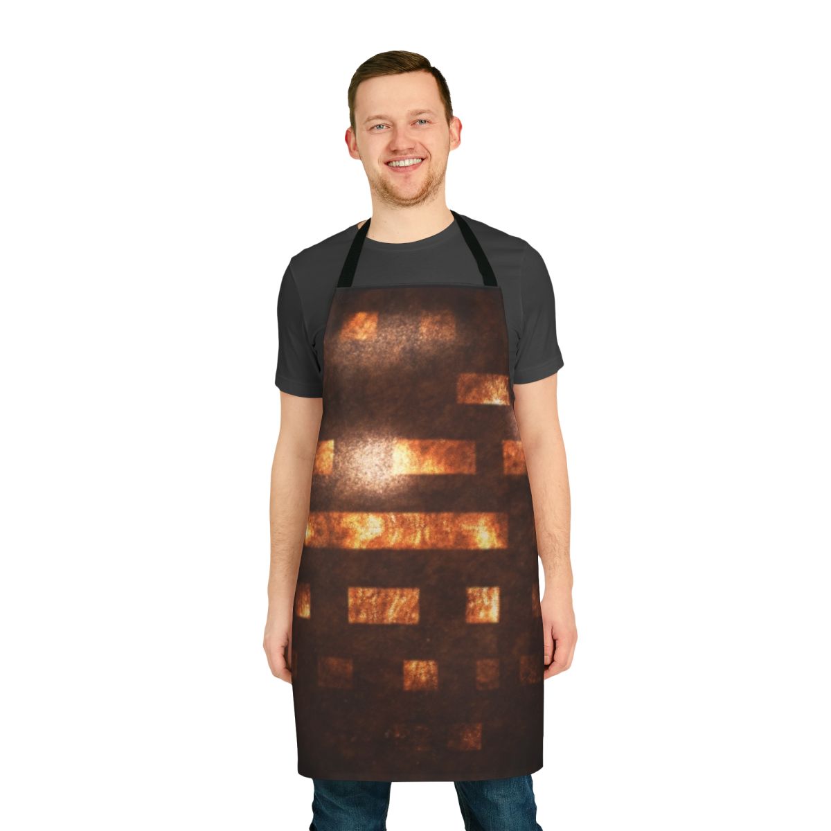 Person wearing a durable and functional apron in the kitchen