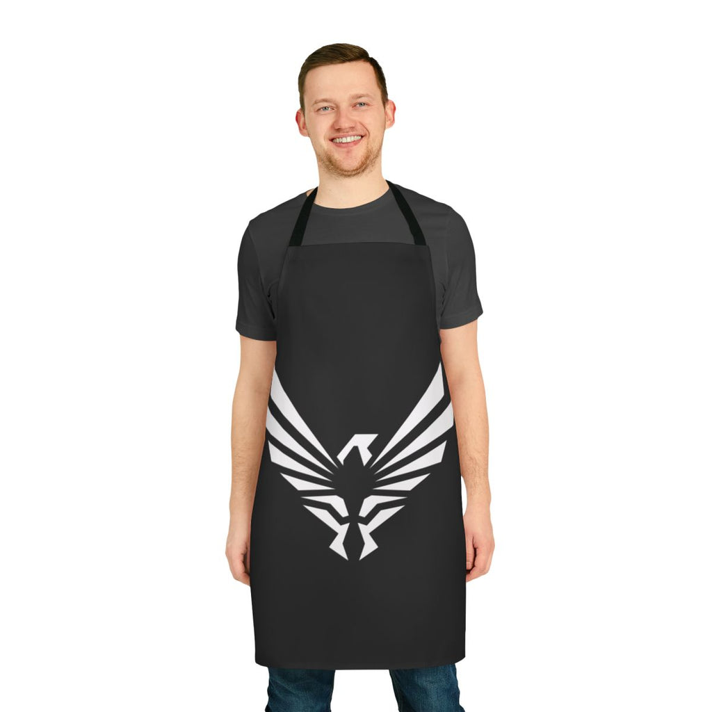 Pilot wearing a high-quality aviation apron for airport ground crew duties