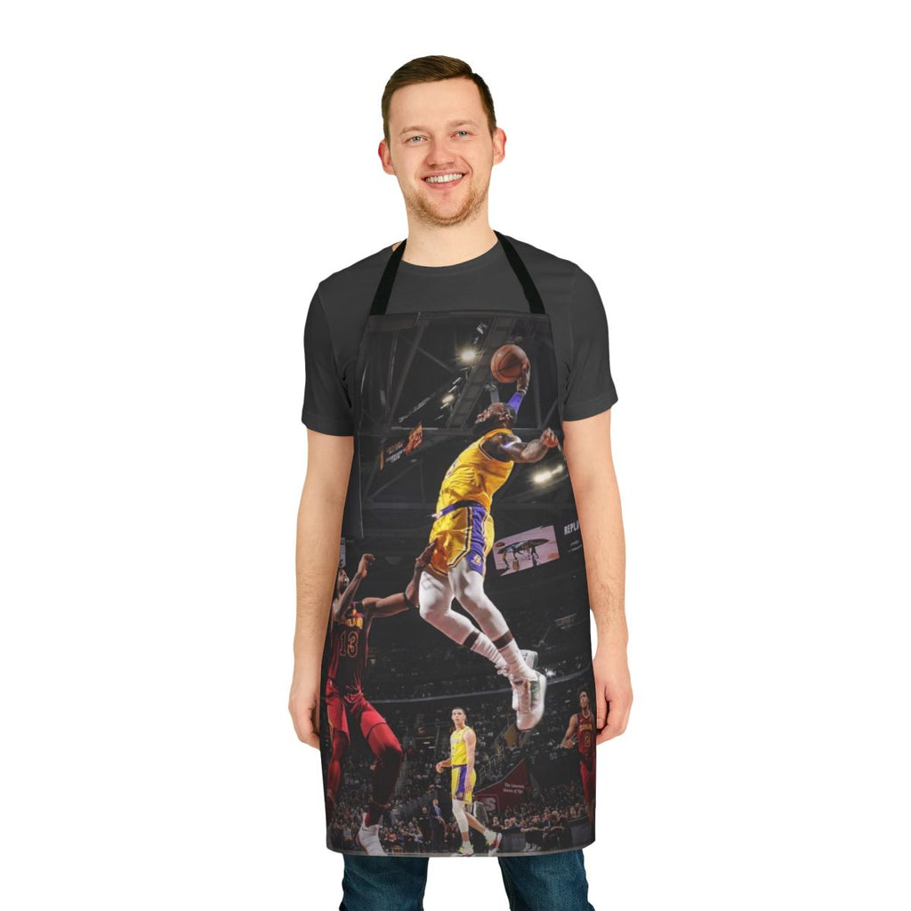 Basketball-themed apron with a dunk design