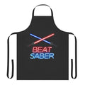A blue apron featuring the iconic Beat Saber game design, perfect for virtual reality enthusiasts.