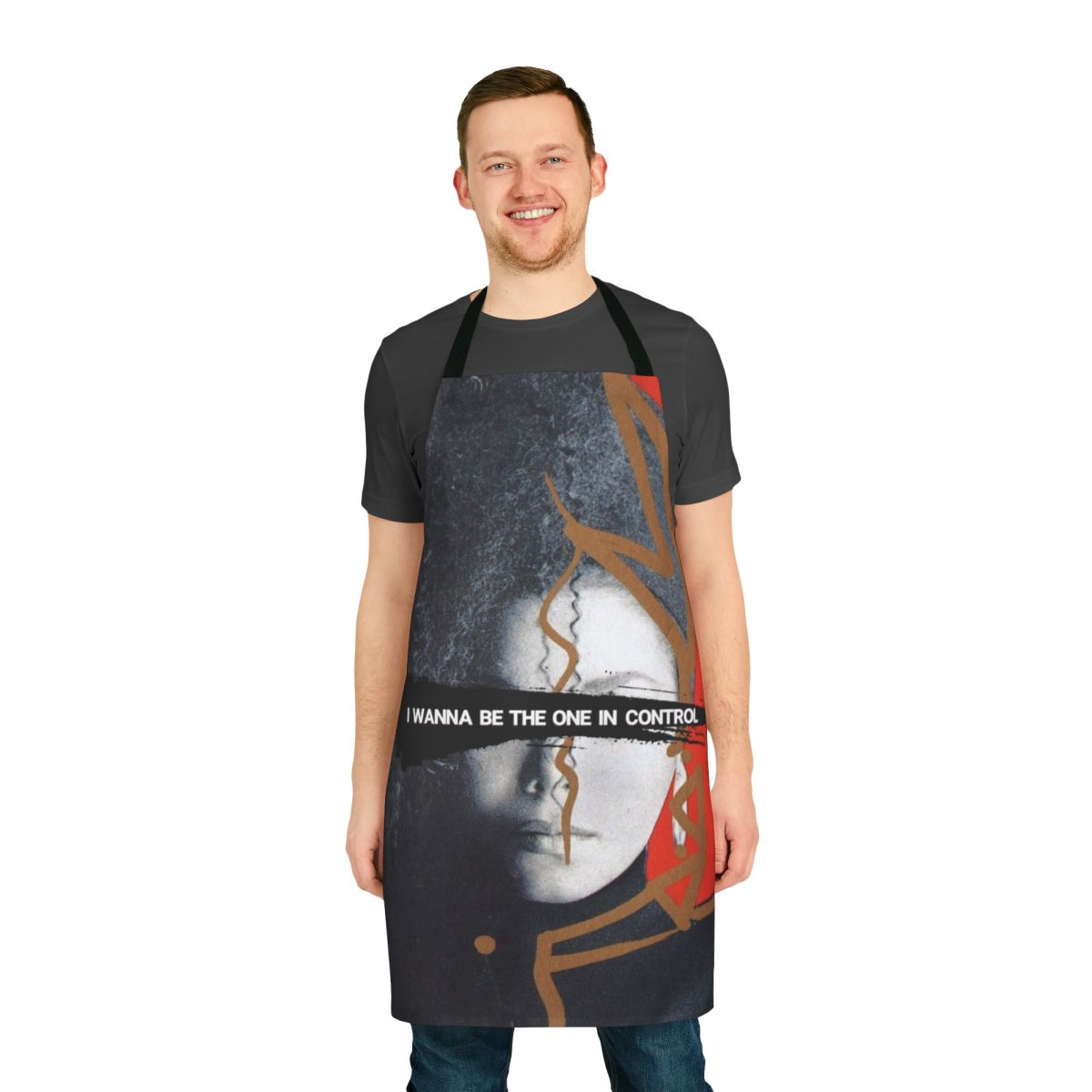 Model wearing a stylish and practical control apron