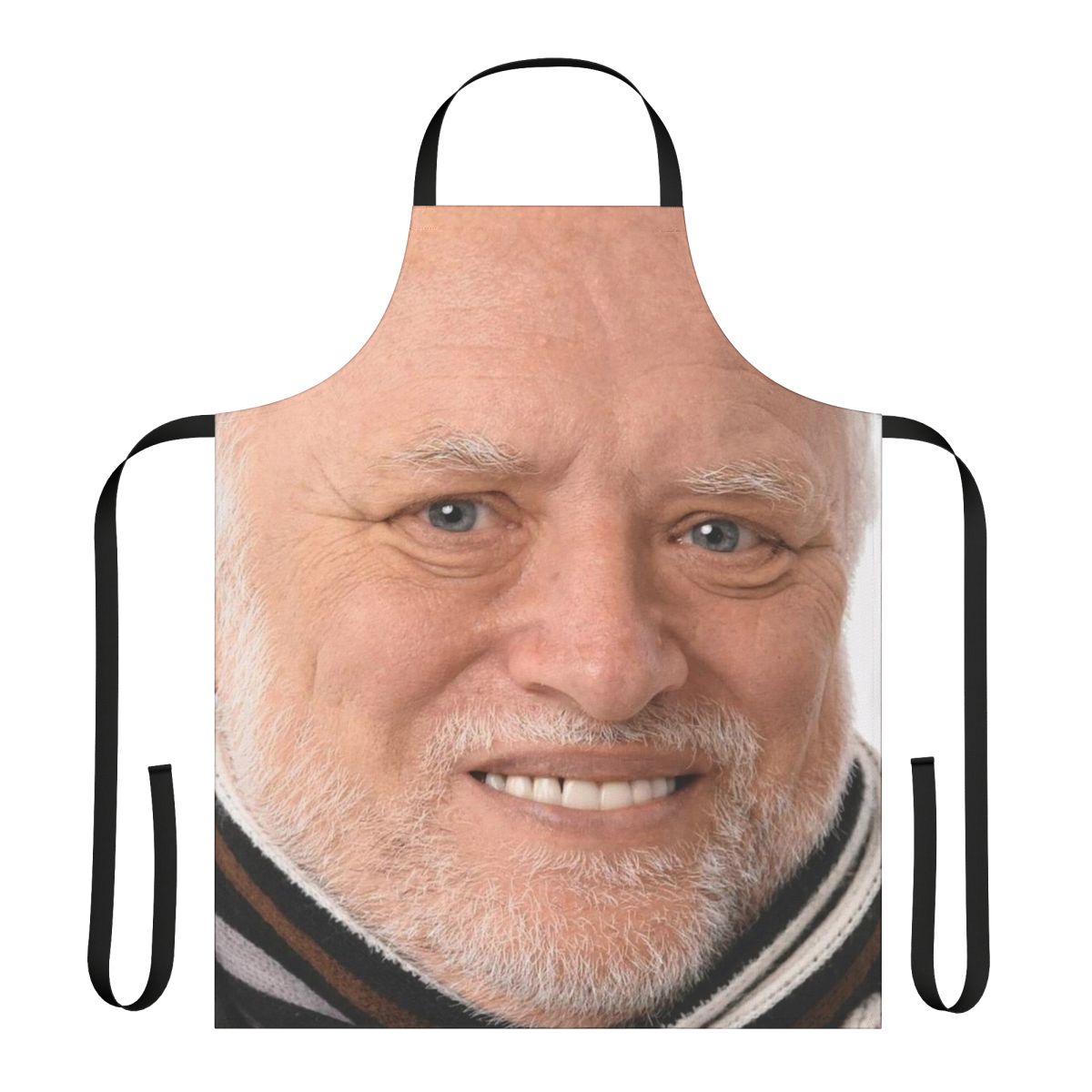 High-quality apron featuring the "Hide the Pain Harold" meme character