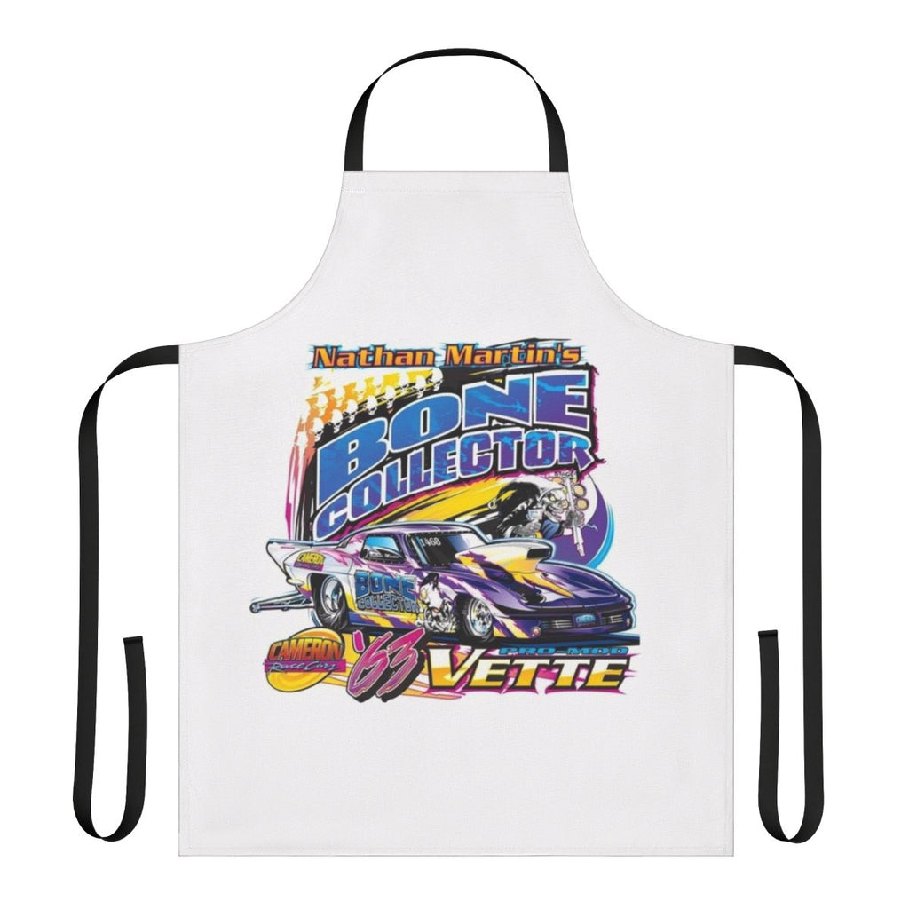 A durable, stylish apron featuring a custom design for Nathan Martin fans and motorsports enthusiasts.