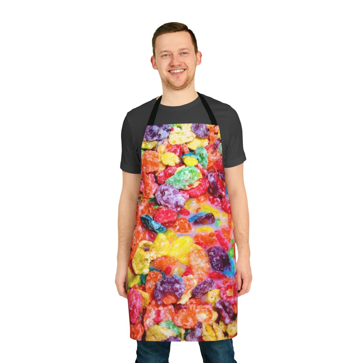 Pebbles-patterned cotton apron for kitchen and cooking tasks