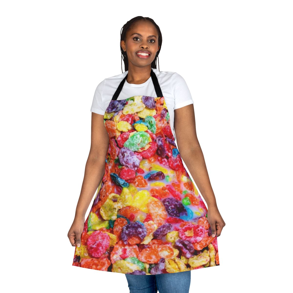 Pebbles-patterned cotton apron for kitchen and cooking tasks
