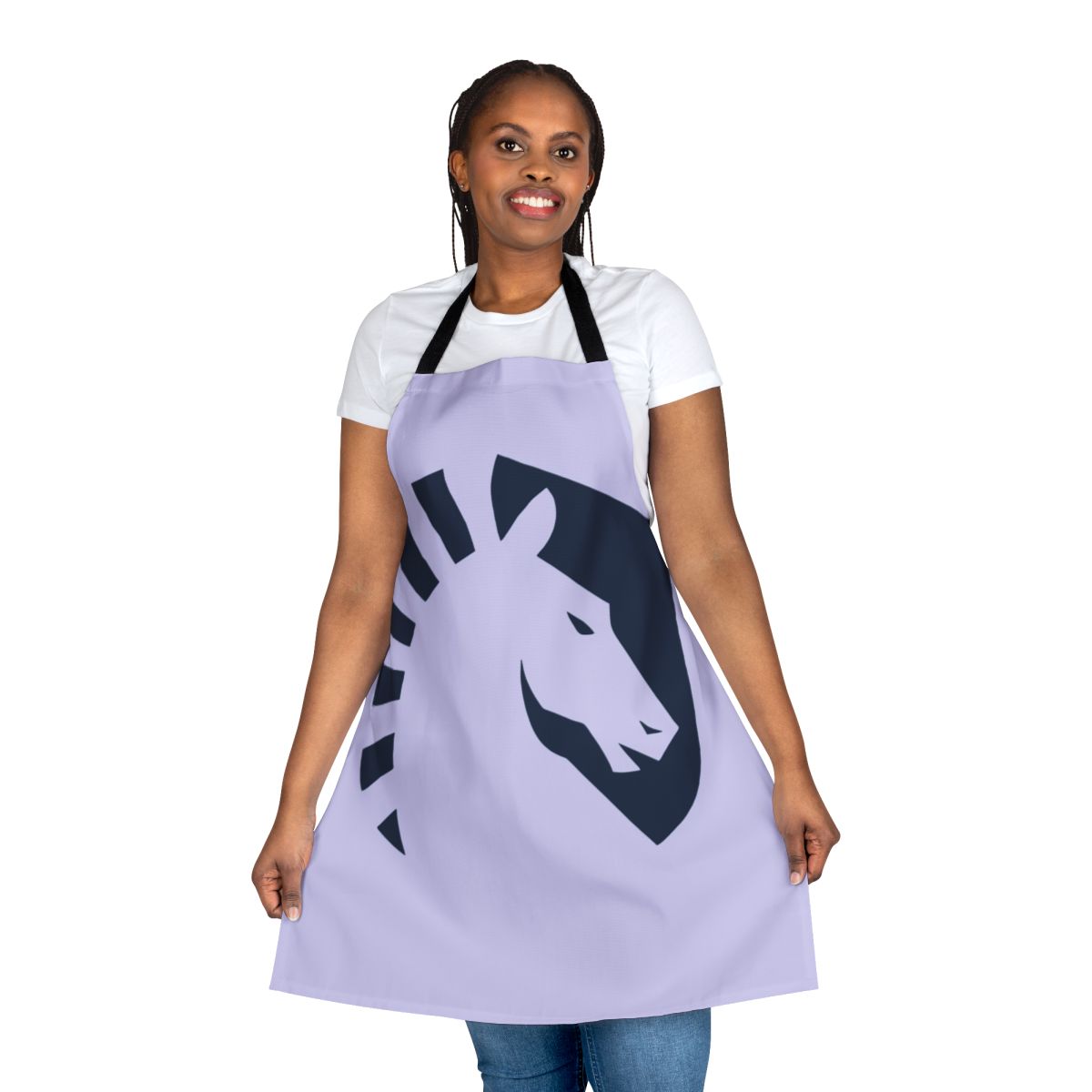 A stylish and durable apron featuring the Team Liquid logo and colors, perfect for esports enthusiasts in the kitchen.