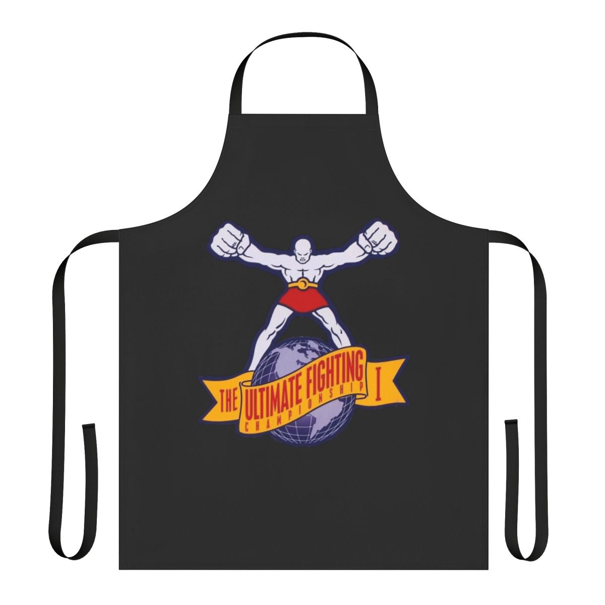 An image of a high-quality apron featuring the ultimate fighting championship logo and design