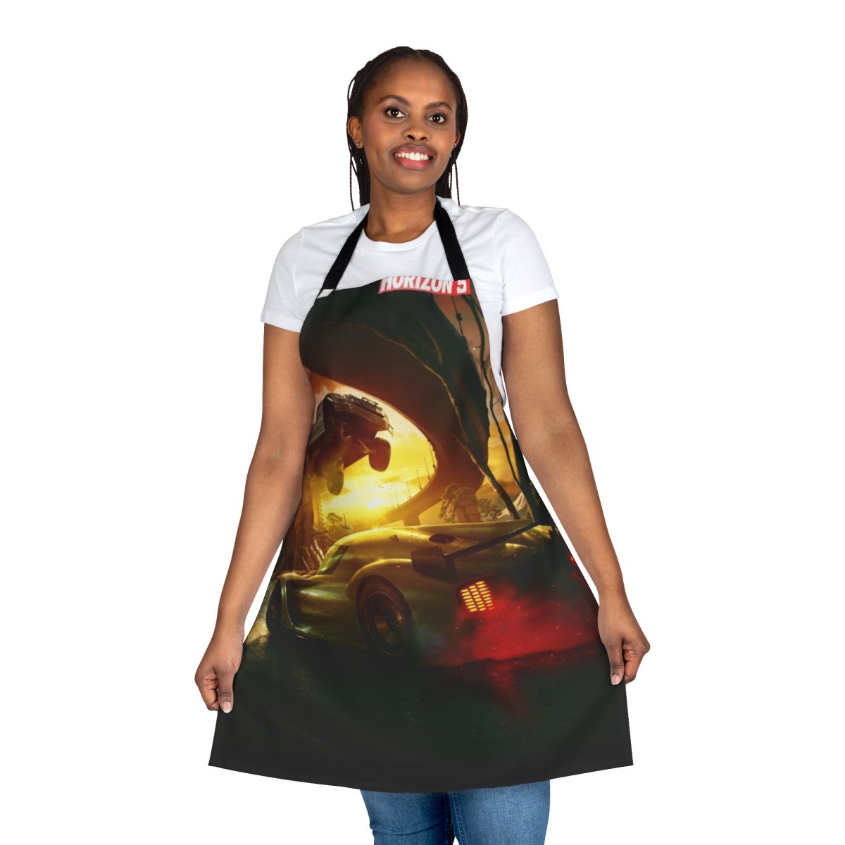 A stylish apron inspired by the popular racing game Forza Horizon 5.