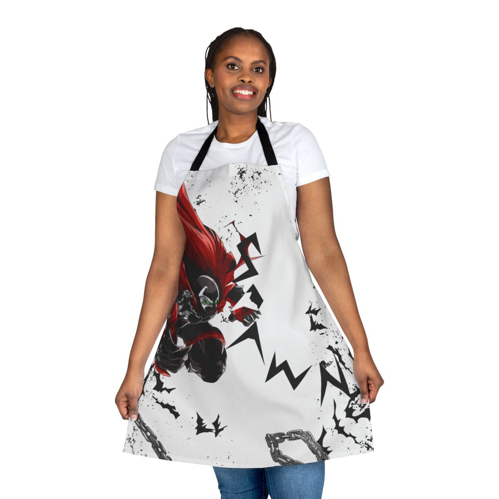 White apron with Spawn comic book character design