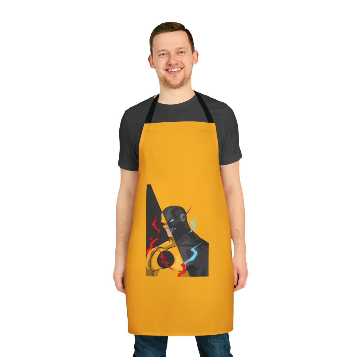 High-Speed Superhero Apron with Flash-inspired Design