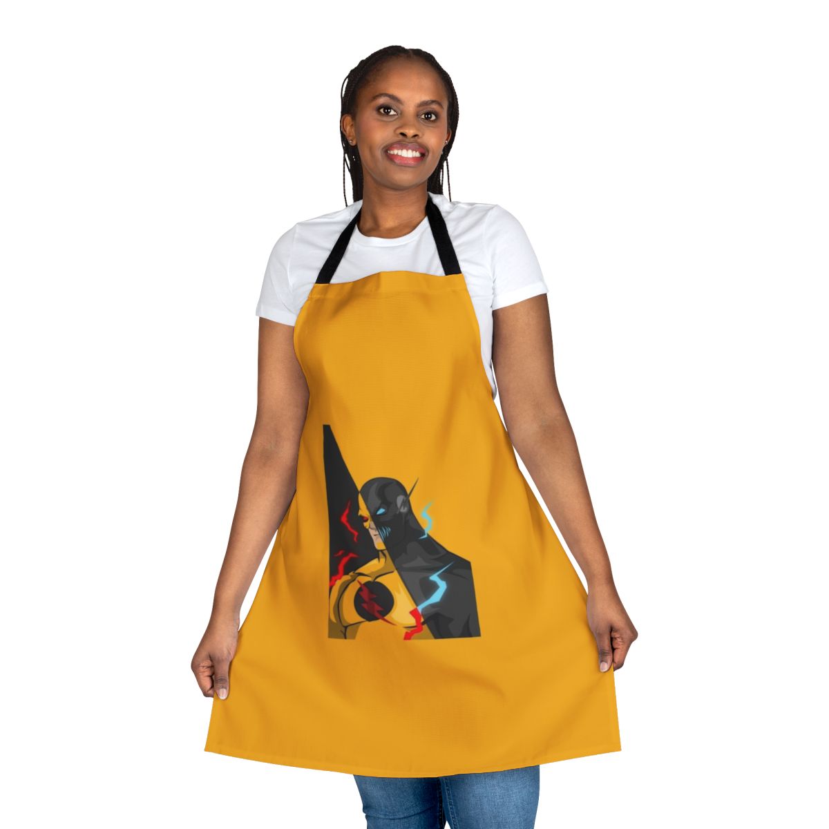 High-Speed Superhero Apron with Flash-inspired Design